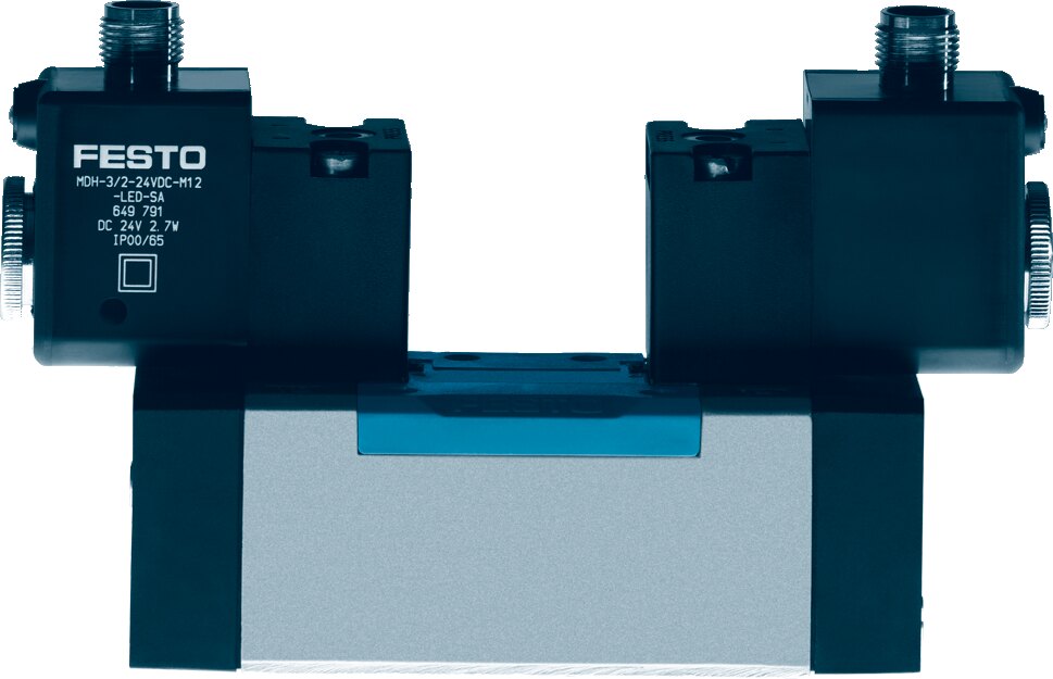 Стандартний пневморозподільник ISO 5599-1, електричне управління MDH, MEBH